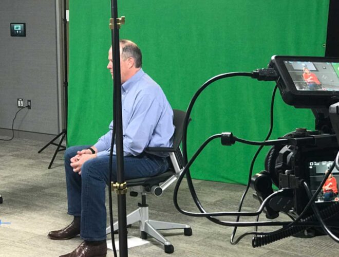 Corporate videos with greenscreens